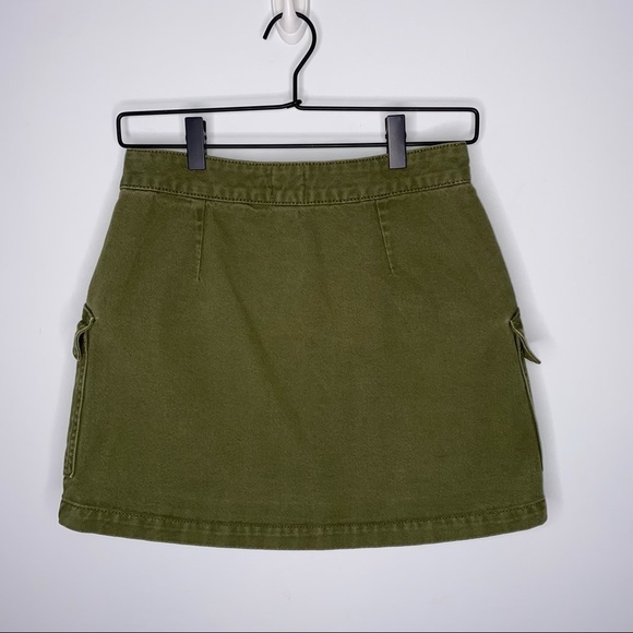 BDG UO SIZE SMALL GREEN DENIM MINI SKIRT WITH POCKETS - Picture 4 of 8